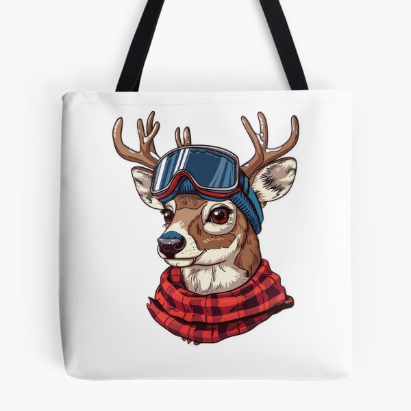 Item preview, Cartoon Art Stickers of a Joyful Deer in Snowboard Goggles and Sweater designed and sold by tjnextgen99.
