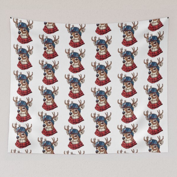Item preview, Cartoon Art Stickers of a Joyful Deer in Snowboard Goggles and Sweater designed and sold by tjnextgen99.