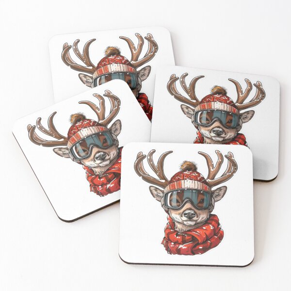 Item preview, Comic Style Joyful Deer Stickers with Snowboard Goggles designed and sold by tjnextgen99.