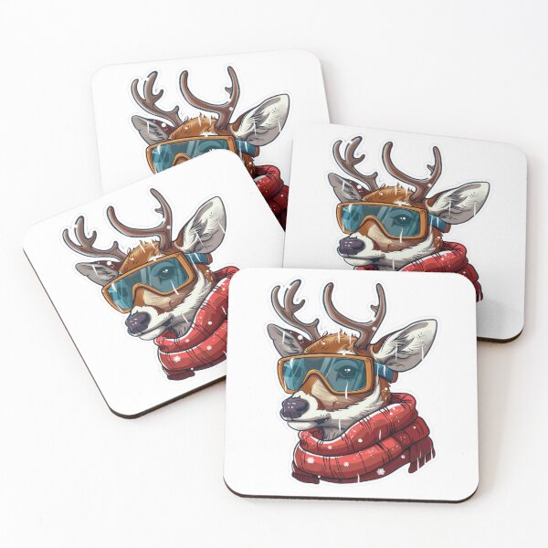 Item preview, Cute Cartoon Stickers of a Joyful Deer in Winter Gear designed and sold by tjnextgen99.