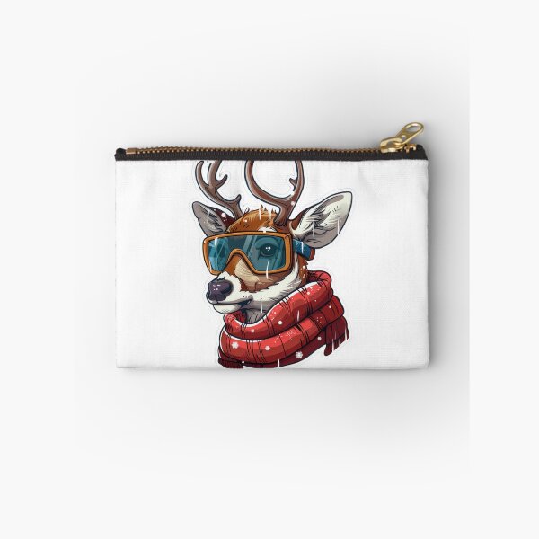 Item preview, Cute Cartoon Stickers of a Joyful Deer in Winter Gear designed and sold by tjnextgen99.
