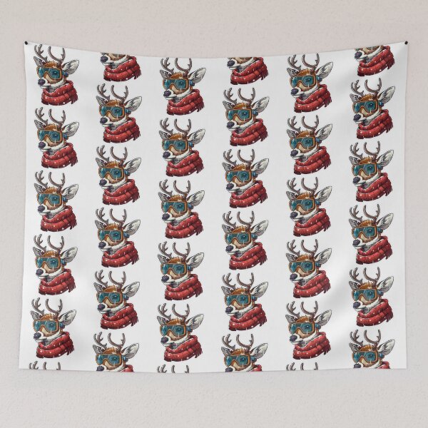 Item preview, Cute Cartoon Stickers of a Joyful Deer in Winter Gear designed and sold by tjnextgen99.