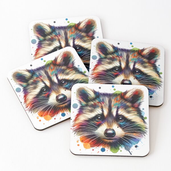 Item preview, Watercolor Cute Raccoon Face designed and sold by ssmg80.