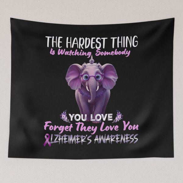 Item preview, The Hardest Thing is Watching Somebody You Love Forget They Love You Purple Elephant  designed and sold by Smix Pixels.