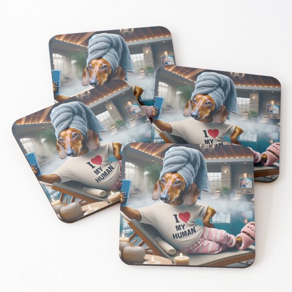 Item preview, Dachshund Social Media Celebrity taking a selfie at the Spa. designed and sold by TheDogOnIt.