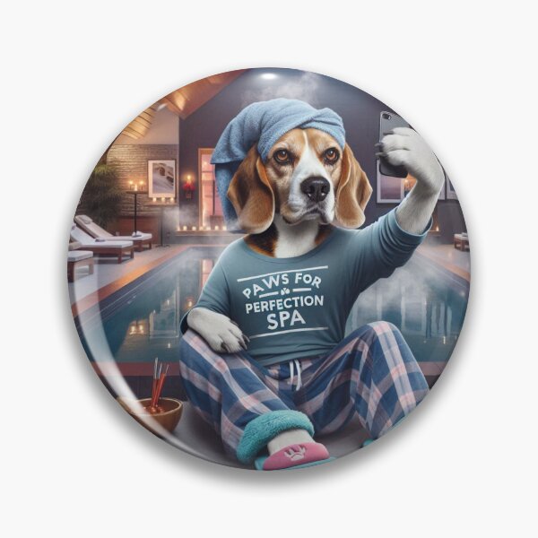 Item preview, Beagle Social Media Celebrity taking a selfie at the Spa. designed and sold by TheDogOnIt.