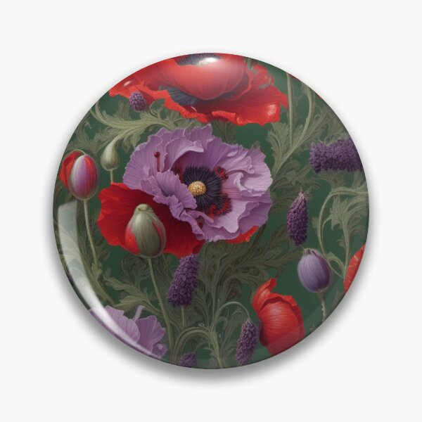 Item preview, Red and violet poppies designed and sold by Polanska.