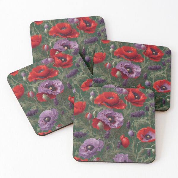 Item preview, Red and violet poppies designed and sold by Polanska.