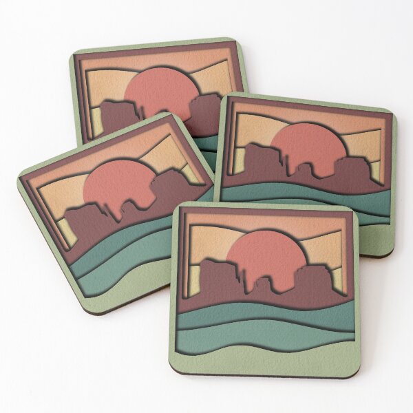 Item preview, Monument Valley Sticker - Desert - Arizona - Paper Cutout Look designed and sold by ShakyOwlStudio.