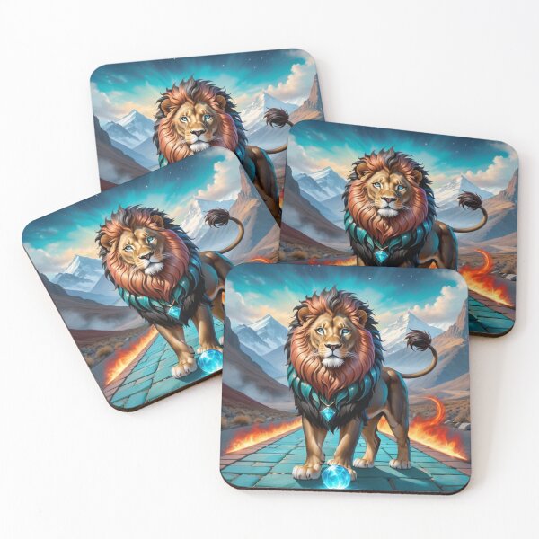 Item preview, Fiery Teal Cobblestone Road With Colorful Lion designed and sold by Melantari Vizuns.