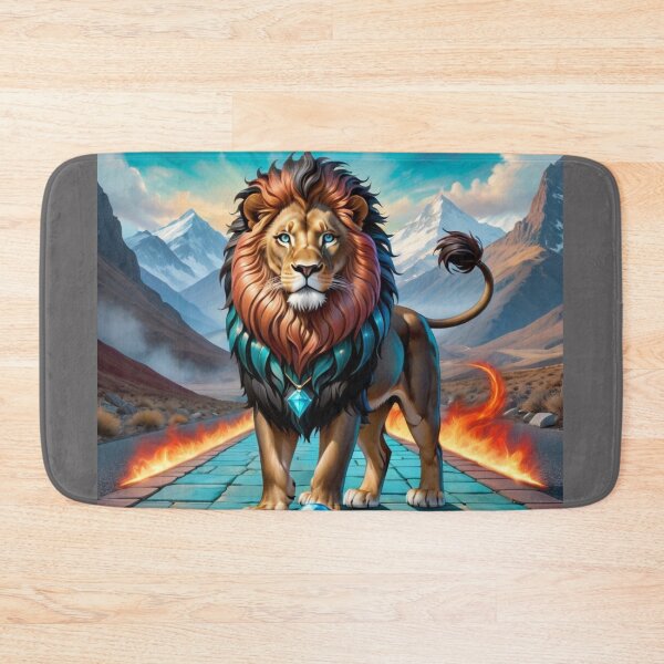 Item preview, Fiery Teal Cobblestone Road With Colorful Lion designed and sold by Melantari Vizuns.