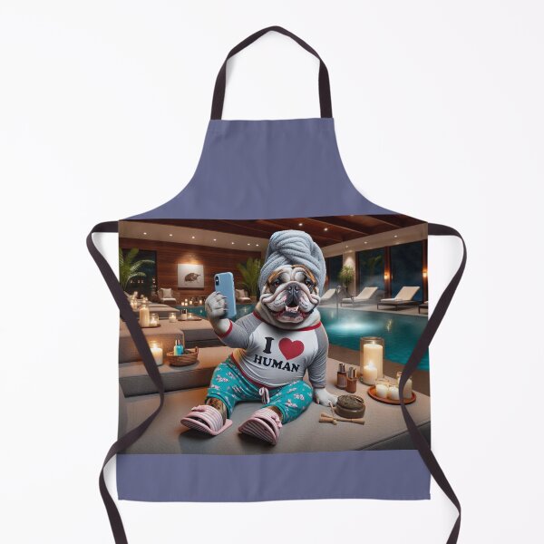 Item preview, Bulldog Social Media Celebrity taking a selfie at the Spa. designed and sold by TheDogOnIt.