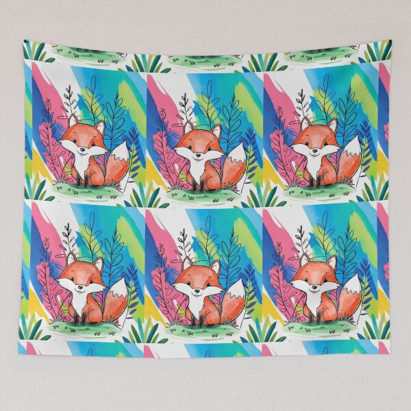 Artikelvorschau, Süßer Fuchs. Entzückender Fuchs, Aquarellfuchs, Fuchszeichnung, Blumenfuchs, Fuchsbild entworfen und verkauft von FoxVibes.