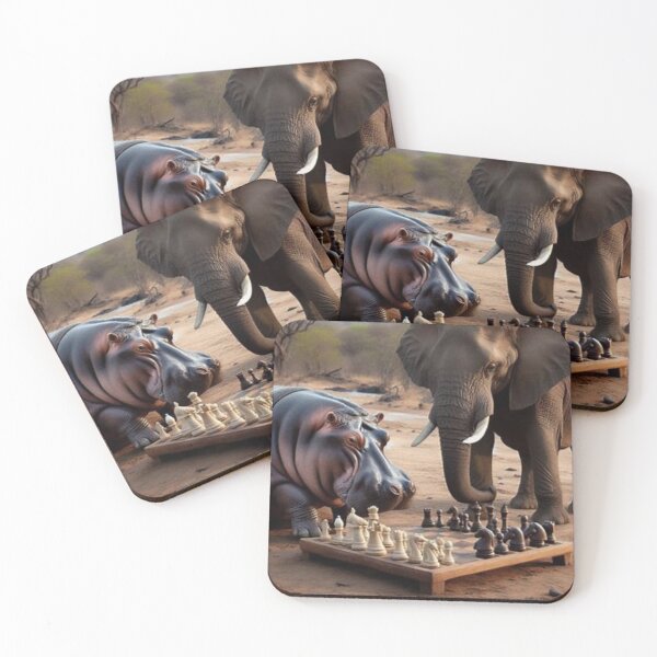 Item preview, Hippo And Elephant play Chess game designed and sold by BonoloStore.