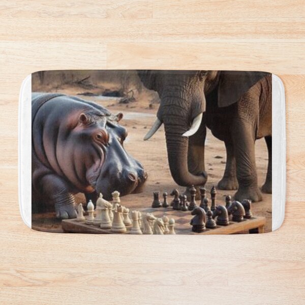 Item preview, Hippo And Elephant play Chess game designed and sold by BonoloStore.