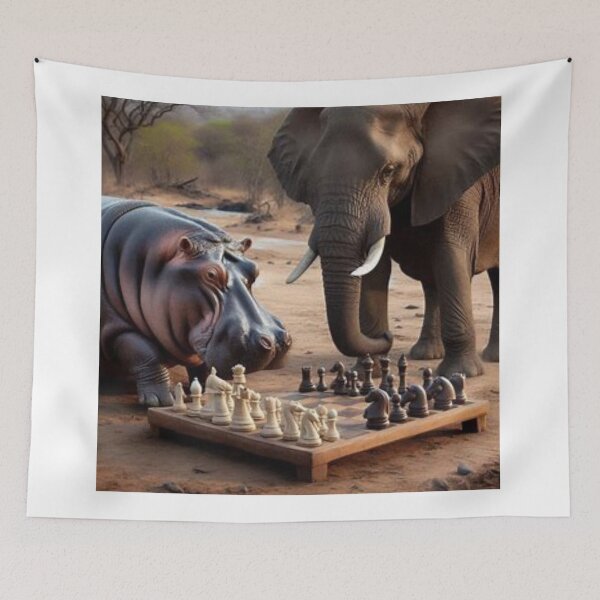 Item preview, Hippo And Elephant play Chess game designed and sold by BonoloStore.