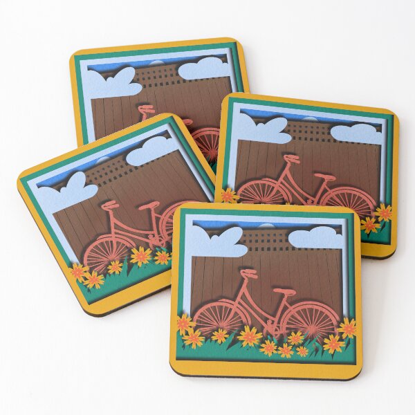 Item preview, Bicycle Sticker - Cruiser Bike - Paper Cutout 3D Look designed and sold by ShakyOwlStudio.