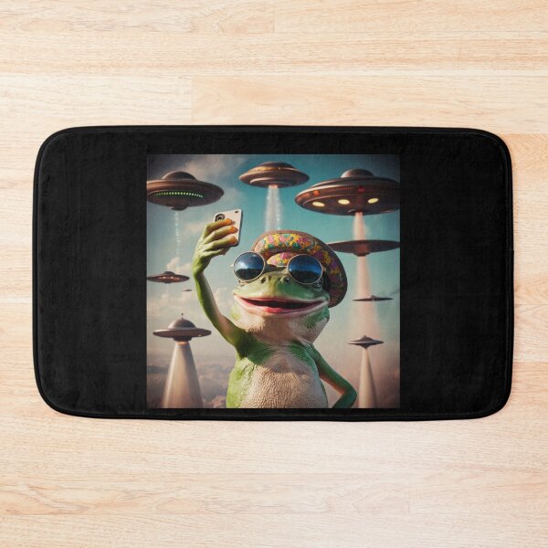 Item preview, Funny Graphic Tee Frog Selfie with UFOs Weird designed and sold by love3617.