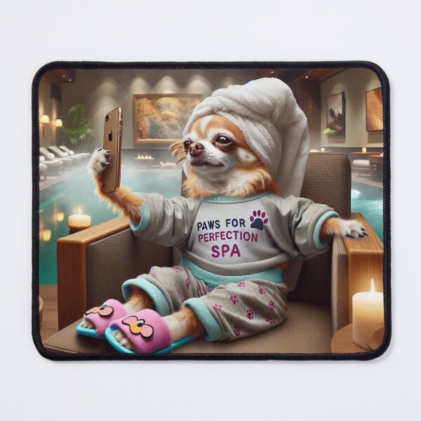 Item preview, Chihuahua Social Media Celebrity taking a selfie at the Spa. designed and sold by TheDogOnIt.