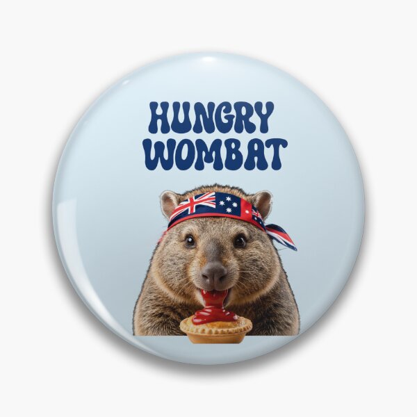 Item preview, Hungry Wombat eating Aussie Pie designed and sold by AldeaPod.