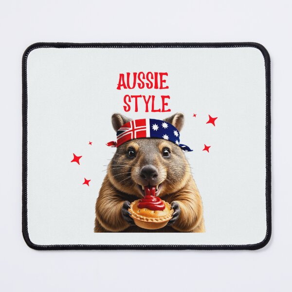 Item preview, Hungry Wombat eats a Pie, Aussie - Style designed and sold by AldeaPod.