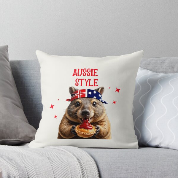 Item preview, Hungry Wombat eats a Pie, Aussie - Style designed and sold by AldeaPod.
