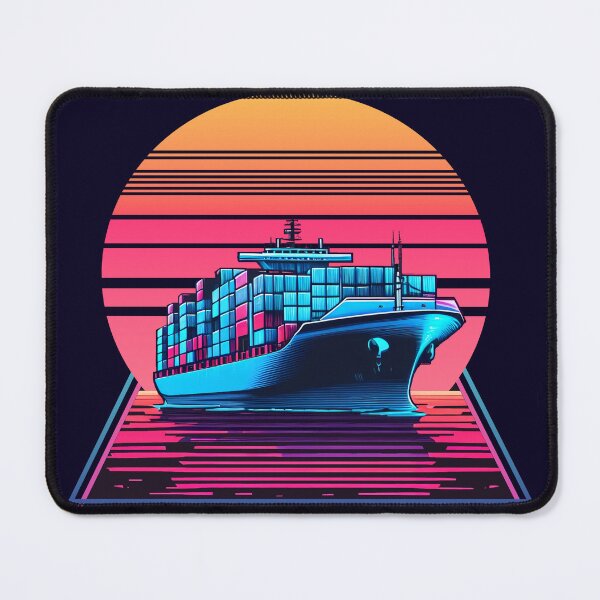 Item preview, Synthwave Container Ship designed and sold by Freightees.