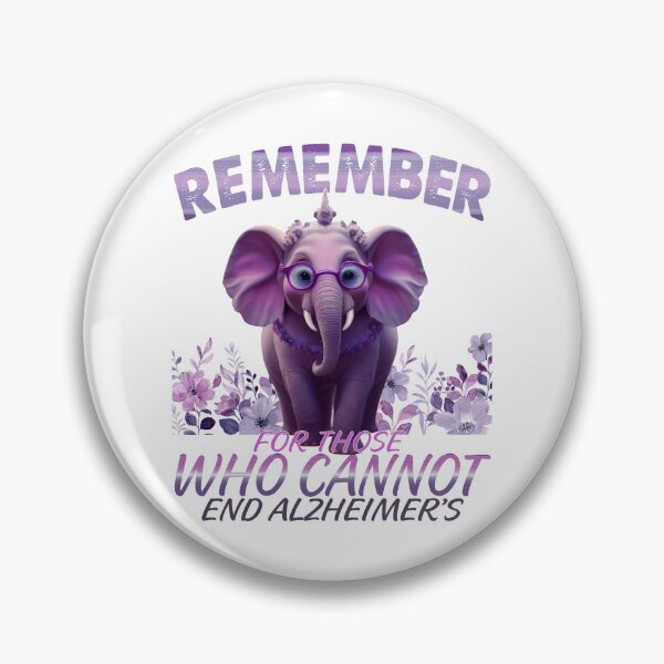 Item preview, Remember For Those Who Cannot End Alzheimer's Purple Elephant end Alz designed and sold by Smix Pixels.