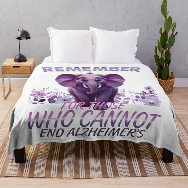 Item preview, Remember For Those Who Cannot End Alzheimer's Purple Elephant end Alz designed and sold by Smix Pixels.