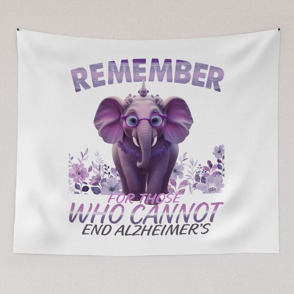 Item preview, Remember For Those Who Cannot End Alzheimer's Purple Elephant end Alz designed and sold by Smix Pixels.