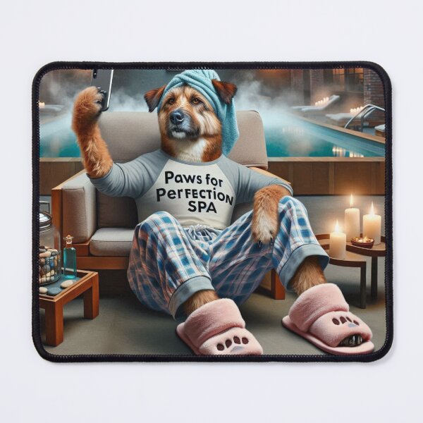 Item preview, Mixed Breed Dog Social Media Celebrity taking a selfie at the Spa. designed and sold by TheDogOnIt.