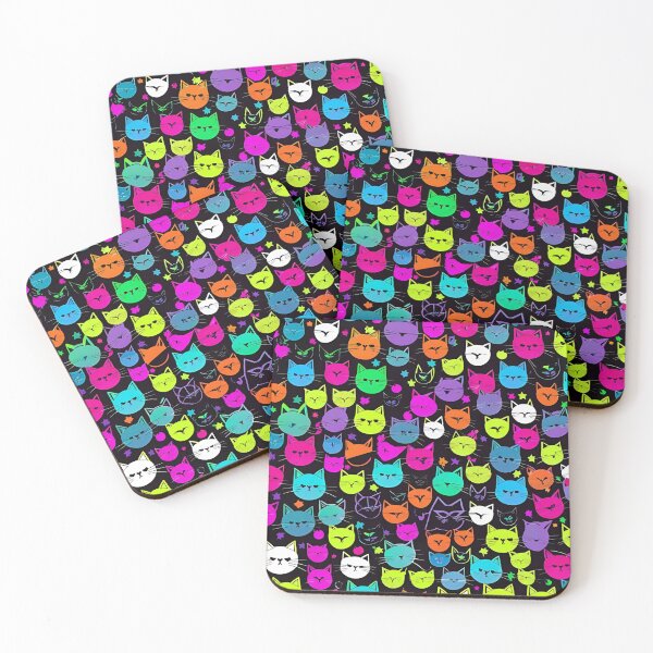 Item preview, Cute Neon Cat Pattern designed and sold by pUNKnown.
