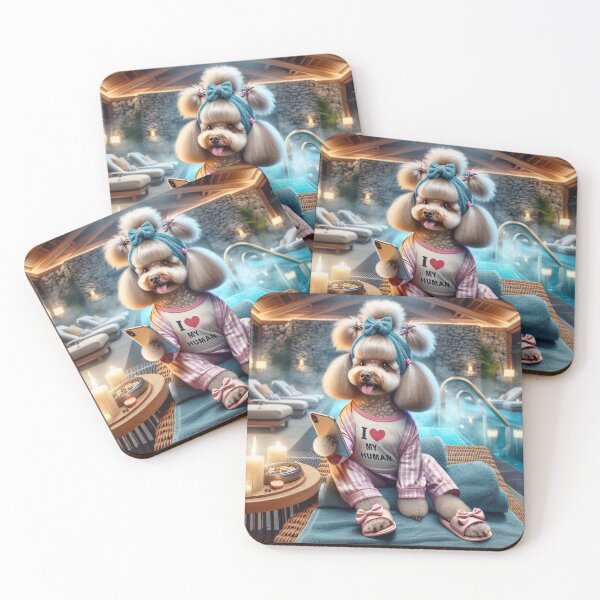 Item preview, Copy of Poodle Social Media Celebrity taking a selfie at the Spa. designed and sold by TheDogOnIt.