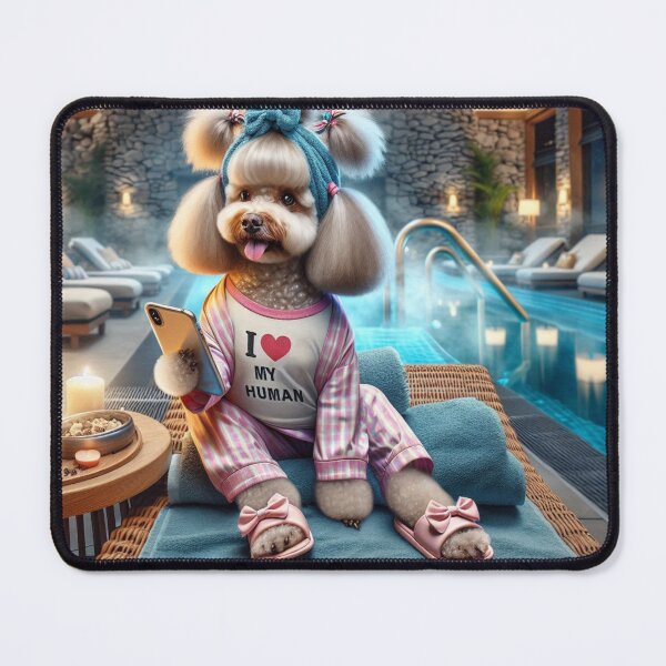 Item preview, Copy of Poodle Social Media Celebrity taking a selfie at the Spa. designed and sold by TheDogOnIt.