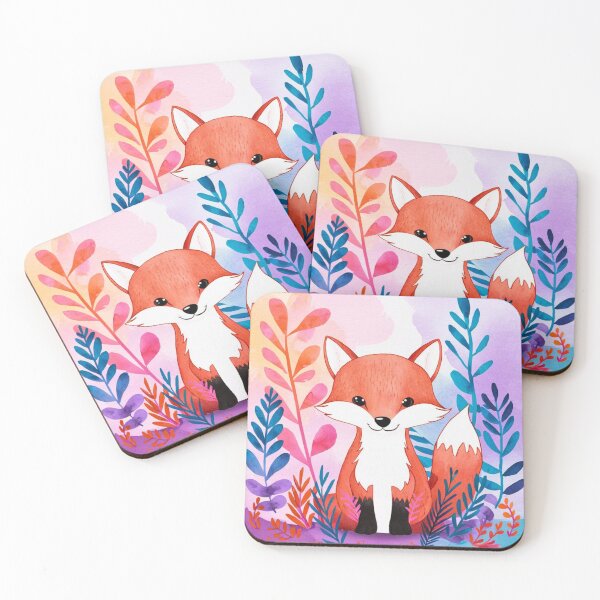 Item preview, Cute Fox. Adorable fox, watercolor fox, fox drawing, floral fox, fox image designed and sold by FoxVibes.