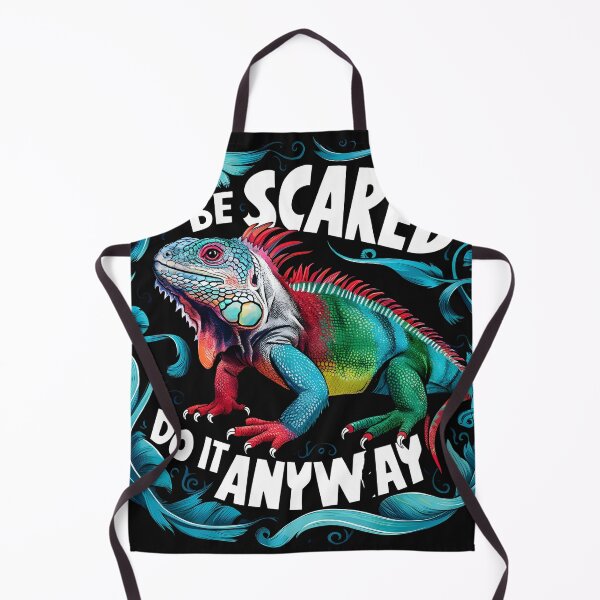 Item preview, Be Scared and Do It Anyway Retro Colors Colorful Iguana designed and sold by PupnkittyMania ⭐⭐⭐⭐⭐.