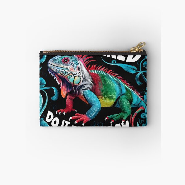 Item preview, Be Scared and Do It Anyway Retro Colors Colorful Iguana designed and sold by PupnkittyMania ⭐⭐⭐⭐⭐.