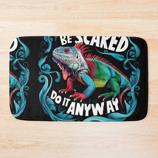 Item preview, Be Scared and Do It Anyway Retro Colors Colorful Iguana designed and sold by PupnkittyMania ⭐⭐⭐⭐⭐.