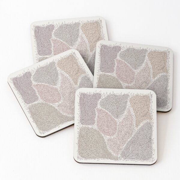 Item preview, Pastel leaf pattern art in a neutral palette designed and sold by CroftonBendtsen.