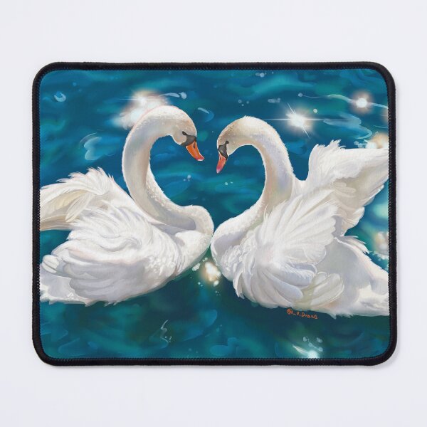 Item preview, Glowing swans on the lake designed and sold by V-Draws-.
