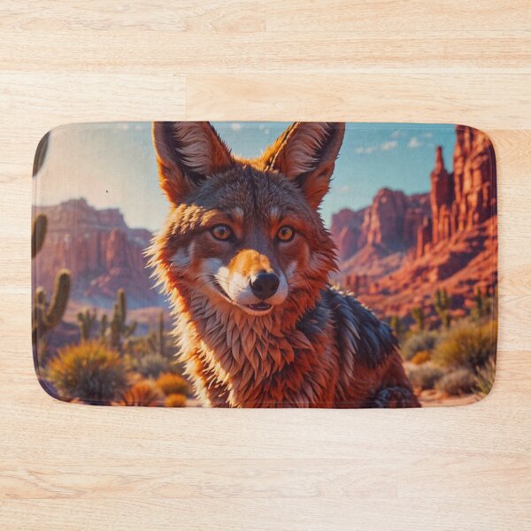 Item preview, Cute Wild Coyote Dog In A Mountain Desert Landscape designed and sold by TheArtOfPat.