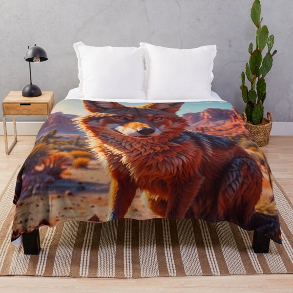 Item preview, Cute Wild Coyote Dog In A Mountain Desert Landscape designed and sold by TheArtOfPat.