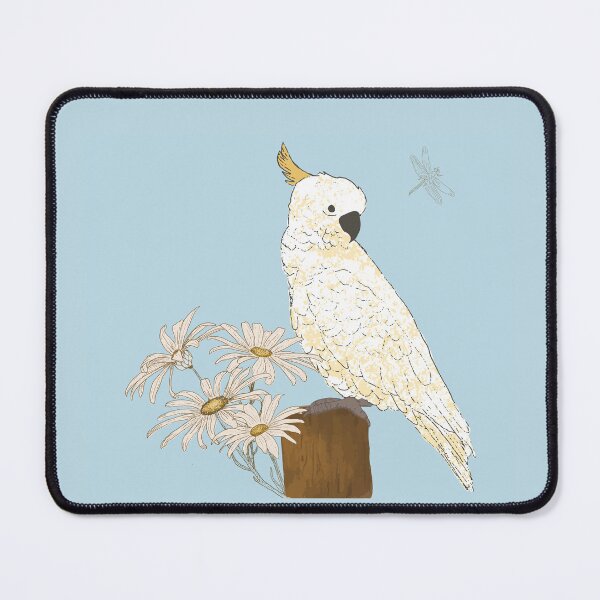 Item preview, Cockatoo and daisies illustration designed and sold by SCdesignqld.