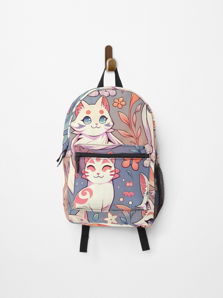 Thumbnail 1 of 3, Backpack, Anime Cat Pattern designed and sold by Travelcases.