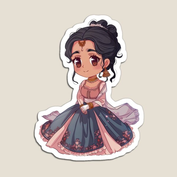 Aperçu de l'œuvre Vicomtesse Kate Sharma Bridgerton Chibi créée et vendue par Chibi-Waifu-Art.