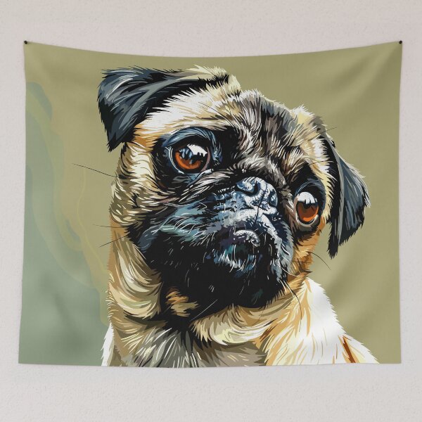 Item preview, Pug portrait design  designed and sold by Artbyminga.