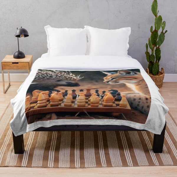 Item preview, Porcupine and Caracal play Chess designed and sold by BonoloStore.