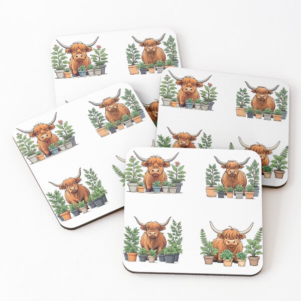 Item preview, Scottish Highland Cows And Plants designed and sold by TheAnimalZ00.