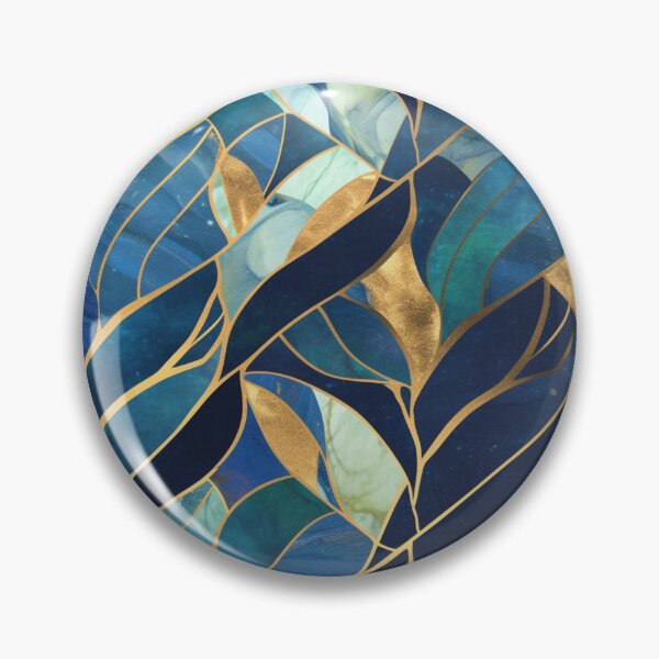Item preview, Vidriera azul y dorada | Sin costura designed and sold by Unrooted.