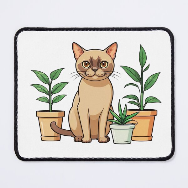 Item preview, Burmese Cat And Potted Plants designed and sold by TheAnimalZ00.
